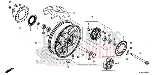 ROUE ARRIERE CBR500RAG de 2016